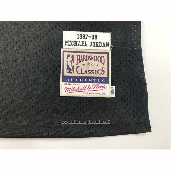 Maglia Chicago Bulls Michael Jordan No 23 Autentico 1997-98 Nero